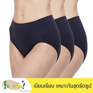 Wacoal Body Seamless Half Panty กางเกงใน แพ็ค 3 ชิ้น รุ่น WU3771/WU3T71  (สีดำ)