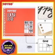 Loose Leaf JOYKO B5 Box B5-100GR Contents 100 Gsm Grid Binder File Paper Contents 50 And 100 Sheets
