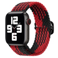 [HOT JUXXKWIHGWH 514] Braided Solo Loop สำหรับ Apple Watch Band 44มม. 40มม. 42มม. 38มม. 41มม. 45มม. ไนลอนยืดหยุ่นสำหรับ Iwatch 7 6 5 SE 4 3 2