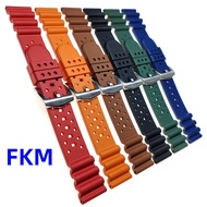 Premium FKM Fluoro Rubber Watch Strap Silicone Watch Band 18mm 20mm 22mm 24mm Watchbands for SEIKO 5 Diver TUNA Turtle Prospex Samurai Men Bracelet Sport Diving Gym Summer