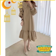 Korean Mermaid Maxi Dress Long/ Dress Women's/ Dress Korean/ Dress Hijab Dress Mermaid/ Dress Plain/