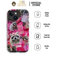 Cute Pink Coquette Raccoon Bear Phone CASE for Women MK CASE iPhone 11 12 13 14 15 16 Pro Max Plus