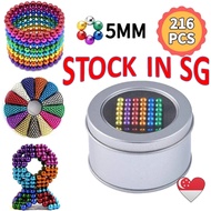 5mm 216PCS DIY Magnet Early Education Gift color buck ball Educational set With Iron Box