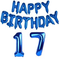 Blue Happy Birthday Number Foil Balloons Kids Adult Party Decorations Boy Girl 10 11 14 15 18 25 30