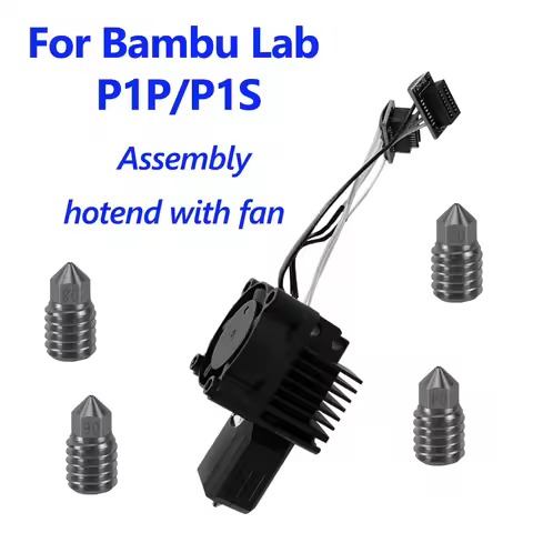 For Bambu Lab P1s Upgrade Hotend V2 with Fan P1P Thermistor Complete P1S 0.2 0.4 0.6 0.8 Hotend P1P 