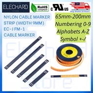 Nylon Cable Marker Strip Width 9mm EC-J FM-1 Numbering Alphabets Symbol MS-65 MS-90 MS-100 MS-130 MS