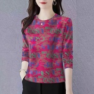 Ready Stock AliExpress independent station Letter Printing Long-Sleeved T-Shirt Women Spring Autumn 