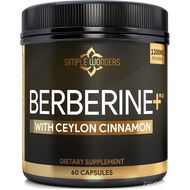 Berberine 1200mg HCL Plus Ceylon Cinnamon Capsules - Metabolic & Immune Support Berberine Supplement