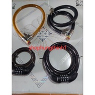 Cable lock number lock and spoon key lock and 4 sides (1 piece)