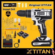 Xtitan 188VF Drill Cordless Set Cordless Drill Keelat Cordless Dril Heavy Duty Drill Battery Screwdriver 36V 18V 12V