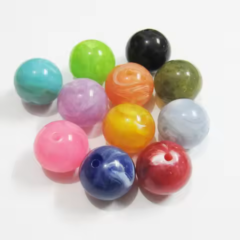 Wholesale 6mm/8mm/10mm/12mm/14mm/16mm/18mm/20mm/24m Acrylic Imitations Marble/Jade Beads/Jewelry Fin
