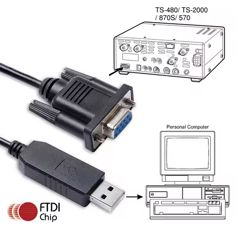 FTDI FT231XS USB Radio Programming Cable for Kenwood TS-2000 TS-480HX TS-480SAT TS-590S TS-590SG FT-