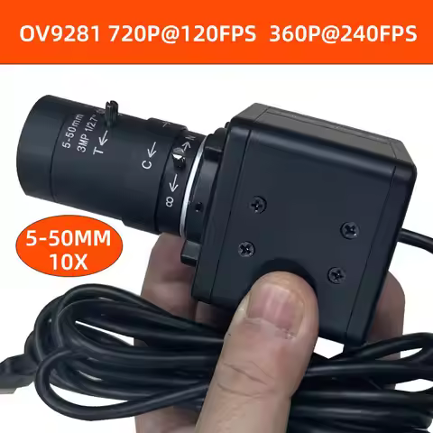 OV9281 720P 120FPS 240FPS High speed Global shutter USB Industry Camera 5-50mm 10x Zoom for windows 