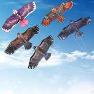 Layang-layang elang datar, dengan senar layang-layang 30 Meter layangan burung terbang Windsock taman kain mainan luar ruangan untuk hadiah anak-anak