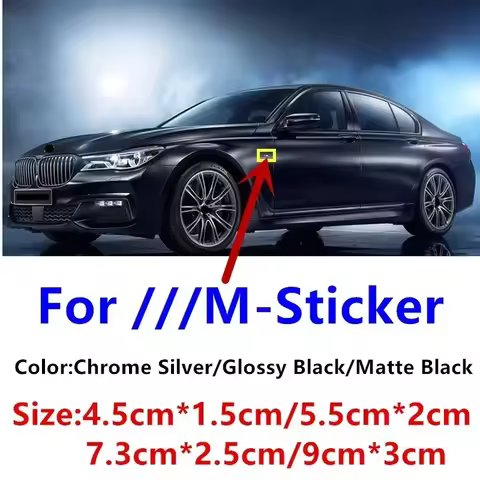 2pcs 45mm 55mm 73mm 90mm Car M Logo Fender Side Emblem Rear Trunk Badge M M3 M5 M6 X3 E46 E90 F30 G2