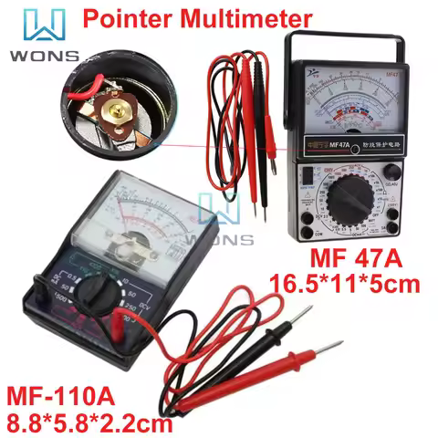 MF-47 MF-110A Pointer Multimeter DC AC 1000V Multimeter Portable Mechanical Pointer Type Multimeter