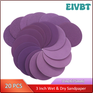 EIVBT 3 Inch Wet and Dry Sandpaper Disc High Quality Abrasive Hook and Loop Sanding 75mm for Woodworking Metal Polishing Grinder ASXCB