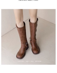 Giày Boots Nữ Ống Dài Phong Cách Cowboy Chất