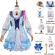 ชุดเครื่องแบบโลลิต้าอะนิเมะ Genshin Impact Kamisato Ayaka ลายชุดคอสเพลย์ผู้หญิงนกกระยางผิวเจ้าหญิงฤด