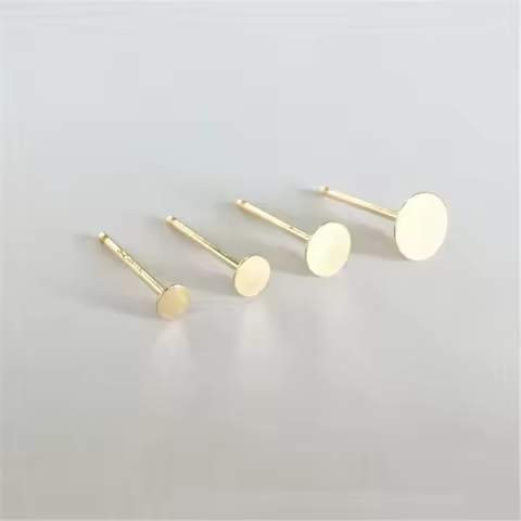 14K Gold Filled 3MM/4MM Coin Earrings Gold Jewelry Gold Filled Stud Earrings Brincos Pendientes Oorb