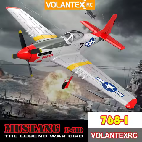 Volantex 768-1 P51D MUSTANG 750mm 75CM Wingspan EPO 2.4GHz 4CH Brushless Airplane with 6-Axis Stabil