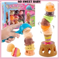 Ice Cream Toys for Kids Pretend Play Ice Cream Set Toy Ice Cream Stack Up Play Simulation Food Toy