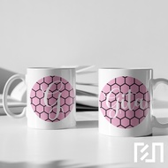 Simple Circle v7 Initial Name Mug Glass