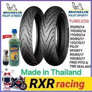 Michelin Pilot street Pilot Sporty tubeless Free Tire Sealant &amp; Pito 80/80/14 100/80/14 120/70/17