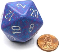 34mm d20 Silver Tetra Dice by Chessex Dice