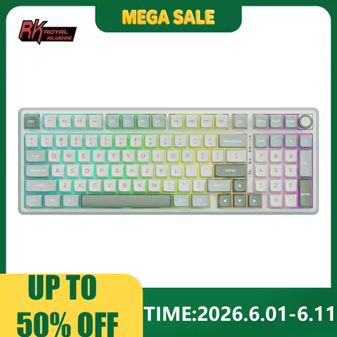 RK ROYAL KLUDGE R98Pro Pluggable Button Wired Mechanical Keyboard 98 Keys Gasket RGB Hot-swappable G