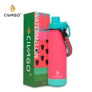 CIVAGO (22oz/660ml) Colorful Fruit Series with Coaster Paracord Handle Vacuum Insulated Cup Drinking