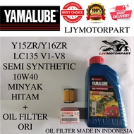100% ORIGINAL HLY YAMALUBE SEMI SYNTHETIC FULLY SYNTHETIC 4T MINYAK HITAM+Y15 Y15ZR LC LC135 OIL FIL