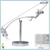 ESPOIR Kinetic Fishing Sculpture, Metal Gift The Fisherman Balancing Sculpture, Creative Desk Orname
