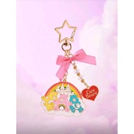 SHEIN X Care Bears 3pcs Cute Bow, Heart, Rainbow, Star Teddy Bear Zinc Alloy Keychain, Bag Charm, Co