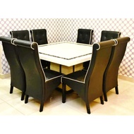 Marble 8 Seater Dining Table Set (Used-Like New)