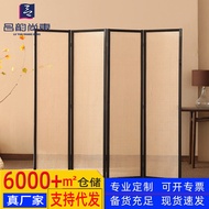 Hotel rattan folding bedroom partition screen, foldable rattan office desk, portable living room hom
