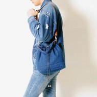 DENIM-手做丹寧牛仔帆布抽皺式手提/斜側揹/水桶包