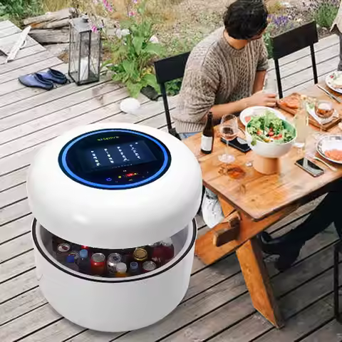 Table Type Refrigerator Portable Wireless Charging Smart Table Touch Screen Coffee Table Fridge