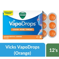 Vicks Vapo Drops Orange Menthol Lozenges 12's [BOX]  [Cough/Nose/Throat]