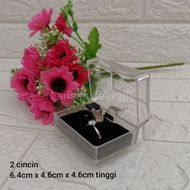 Clear acrylic ring holder with 2 slots for rings