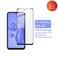 Samsung A34 5G 21D Full Screen Tempered Glass Screen Protector (Black)