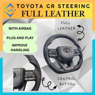 LC300 GR Steering Toyoto Full Leather Steering Wheel Full Set Airbag Vios Vellfire Alphard