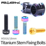 RISK M5x16 18mm Bicycle Titanium Alloy Bolts Mountain Road Bike Fixed Handlebar Stem Screws Stigma Allen Key Steering Fasteners