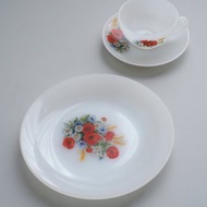 法國Arcopal Vintage套裝杯連茶碟/中古/咖啡杯/餐具/甜點碟