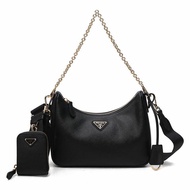 PRADA Saffiano 2005 復刻版單肩斜背包 黑色 1BH204 NZV F0632