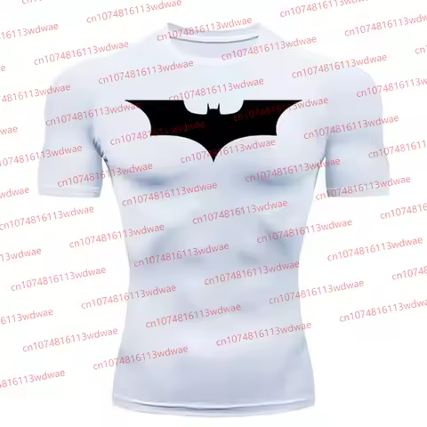 Superman Men's Skinny T-Shirt Jogger Sports Quick-Drying Sports Fitness Suit Kit Anime Fitness Jerse