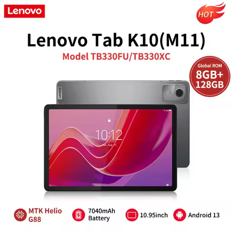 Lenovo Tab K10 M11 8GB 128GB WIFI LTE MTK Helio G88 Global Rom Android 13 Tablet 11'' 90Hz Display G