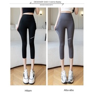 HOT DEALS Women's Sports Leggings 7/8 High Waist Plain Yoga Pants Gym Sport