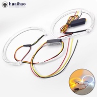 HUAIHAO 2Pcs Car LED Angel Eyes Rings Daytime Light 131mm 146mm White Yellow Light For BMW 3 Series 