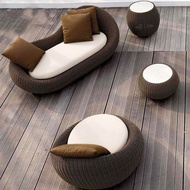 ชุดโซฟาหวายกลางแจ้งทรงครึ่งวงกลม BUNISE P29 - เก้าอี้หวายและโซฟาสำหรับสวน ระเบียง และพื้นที่พักผ่อนก